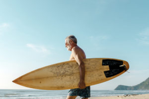 Surfer at a nice beach